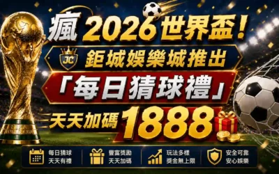 瘋2026世界盃！鉅城娛樂城推出「每日猜球禮」天天加碼1888